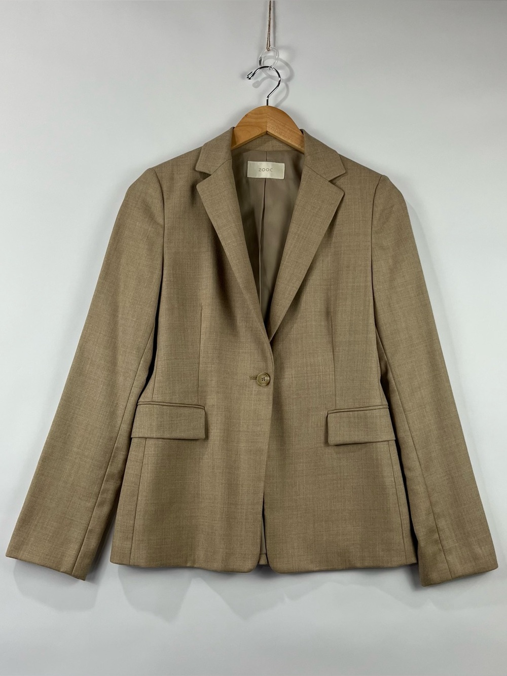 ZOOC 100% Wool S Tailored Blazer Jacket Made in Korea Classic Single Button